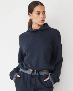 MONROW Teddy Fleece Funnel Pullover DARKNAVY Best Sale